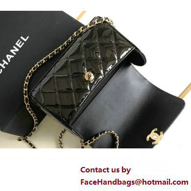 Chanel Patent Calfskin  &  Gold-Tone Metal Small box bag AS4511 Black 2023